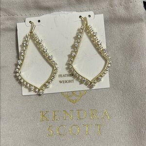 Kendra Scott Sohee crystal drop feather weight Gold Teardrop Earrings